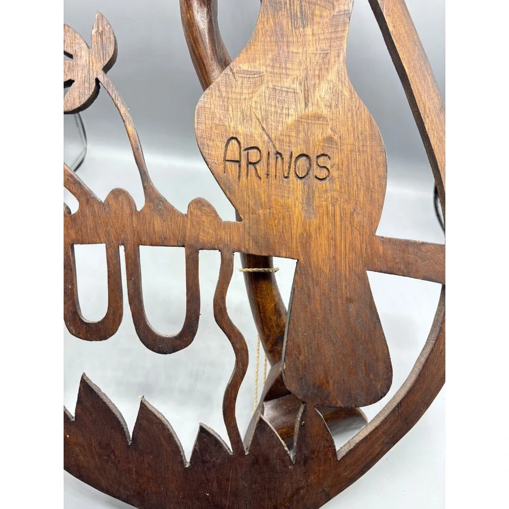 Vtg Toucan Wall Art Decor Wood Carving Manaus AM‎ Arinos Brazil Signed Handmade